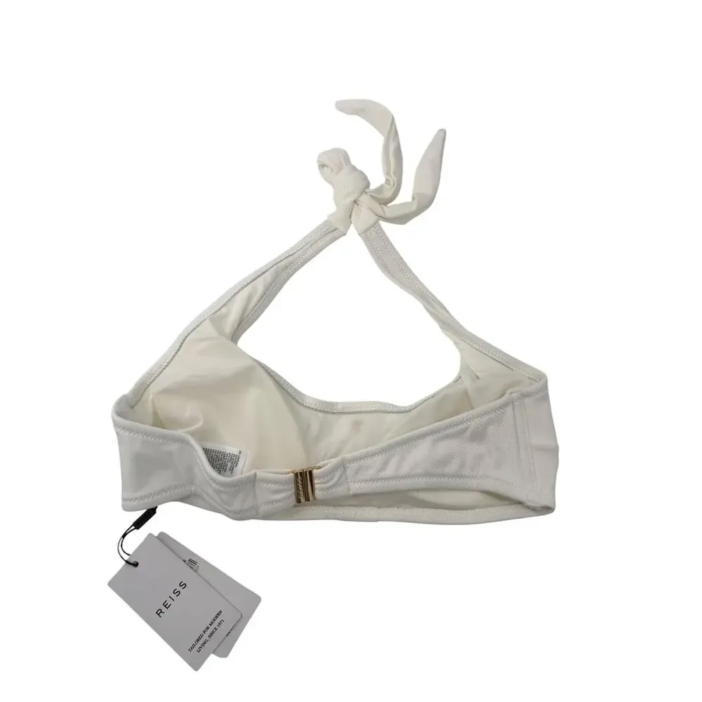 REISS Iris Bathing Suit Top Size 10 NEW Bikini Swim Swimwear White $90